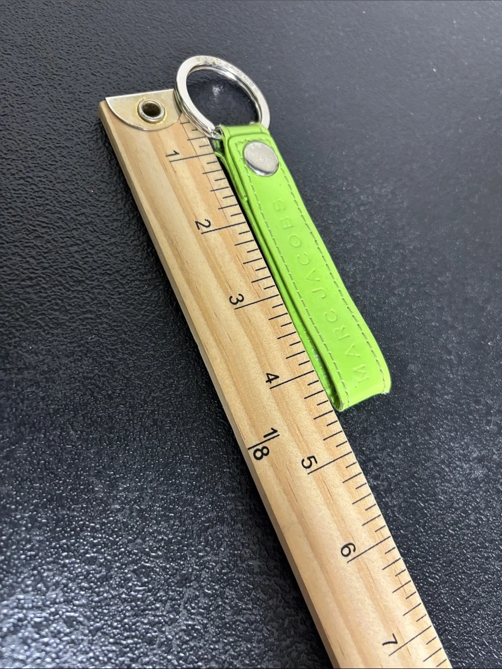 Marc Jacobs Lime Green Leather Key Ring